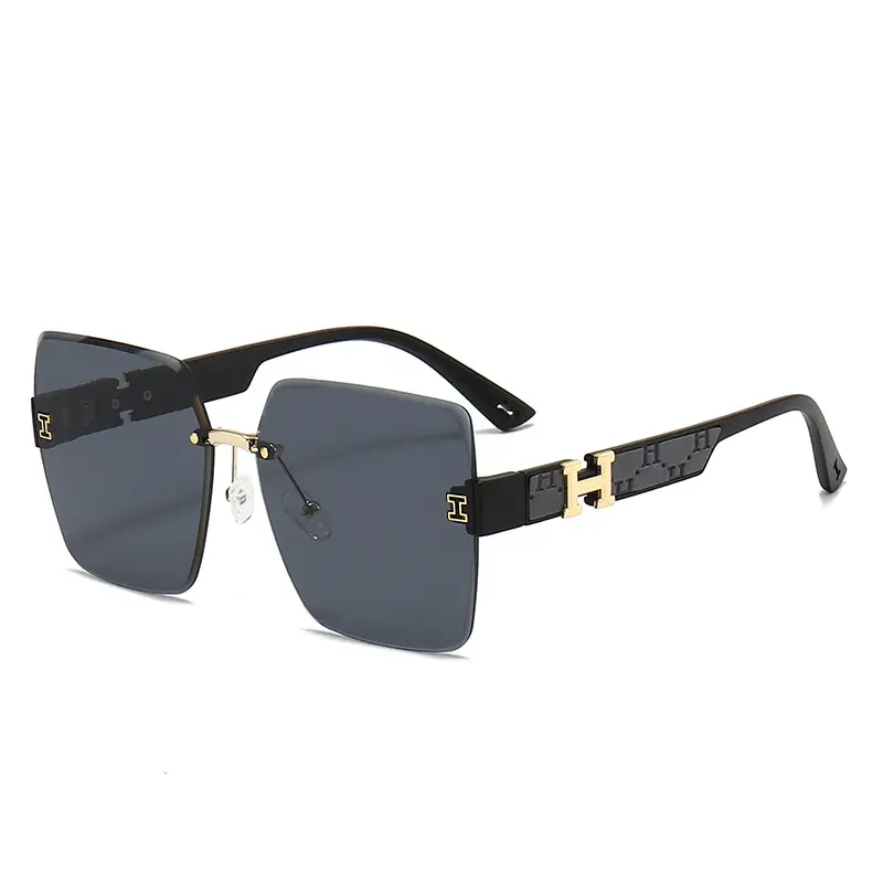 2023 TikTok Frameless Sunglasses European American Trendy Large Frame
