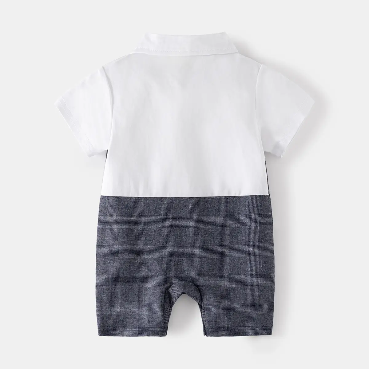 2023 New Boys Hooded Short Sleeve Climbing Suit Grey Cotton Blended