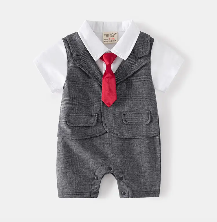 2023 New Boys Hooded Short Sleeve Climbing Suit Grey Cotton Blended — feature 9