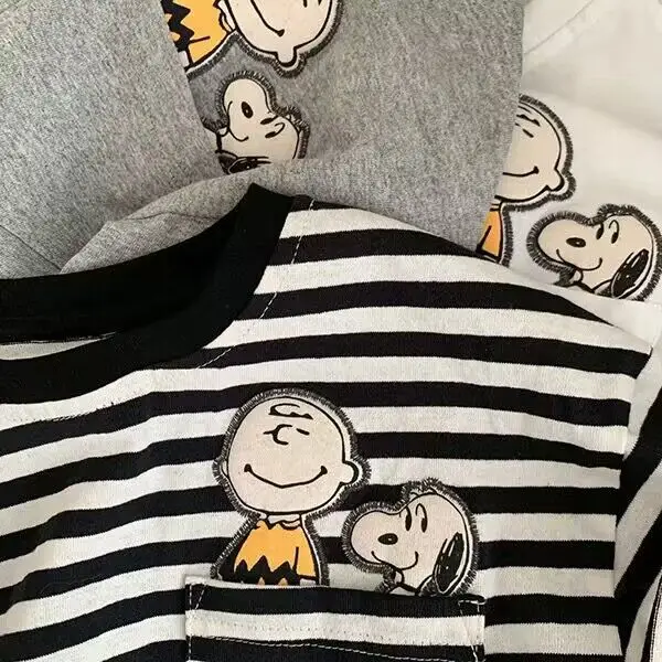 Japanese Style Striped Cotton T-Shirt for Boys Girls - Image 5
