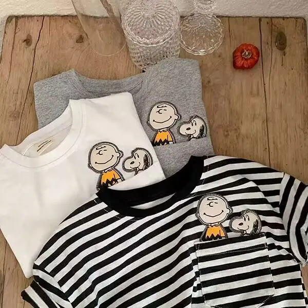 Japanese Style Striped Cotton T-Shirt for Boys Girls - Image 8