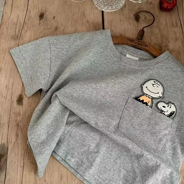 Japanese Style Striped Cotton T-Shirt for Boys Girls - Image 2