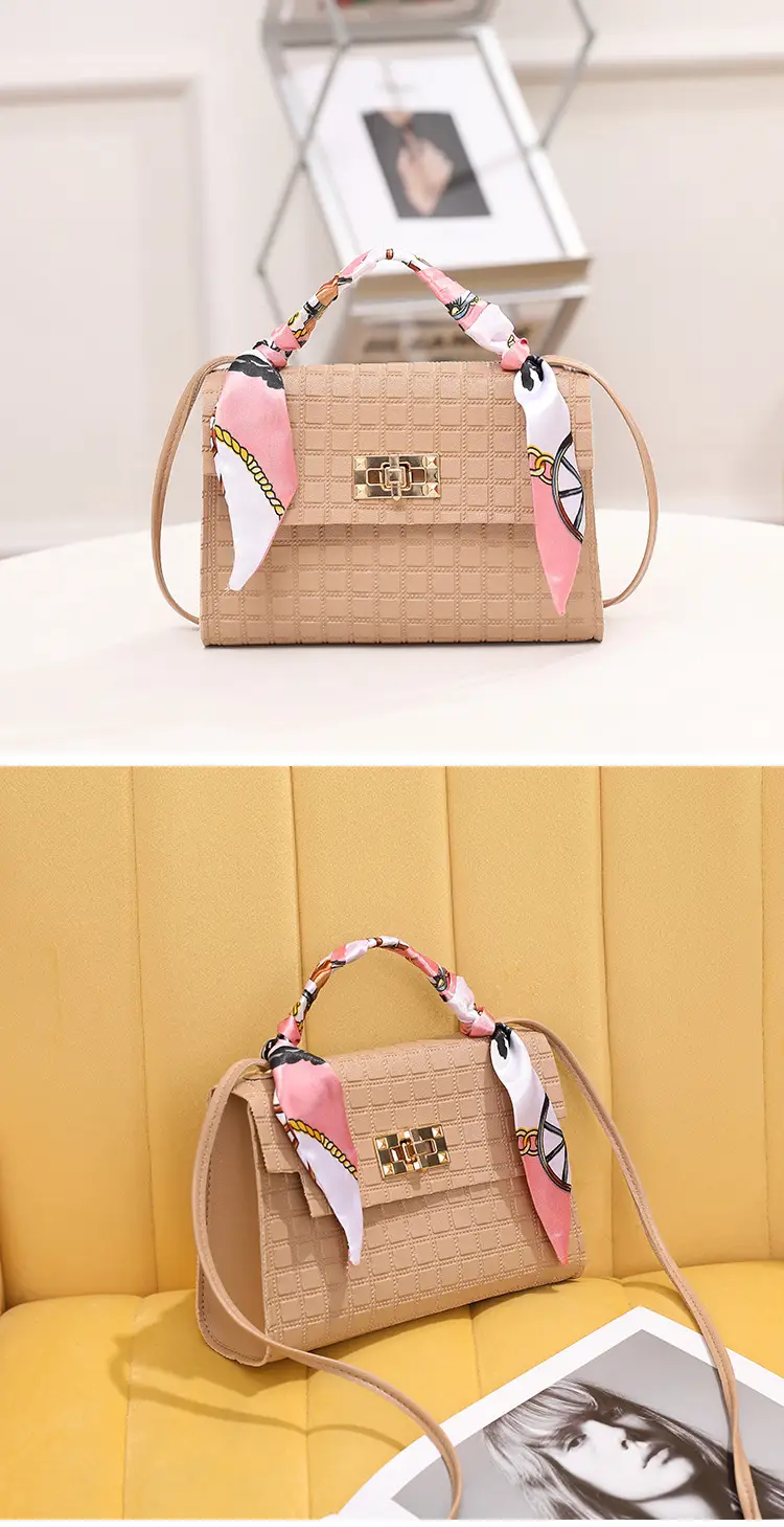 Women's Embossed Crossbody Scarf Bag Pink Gold — feature 16