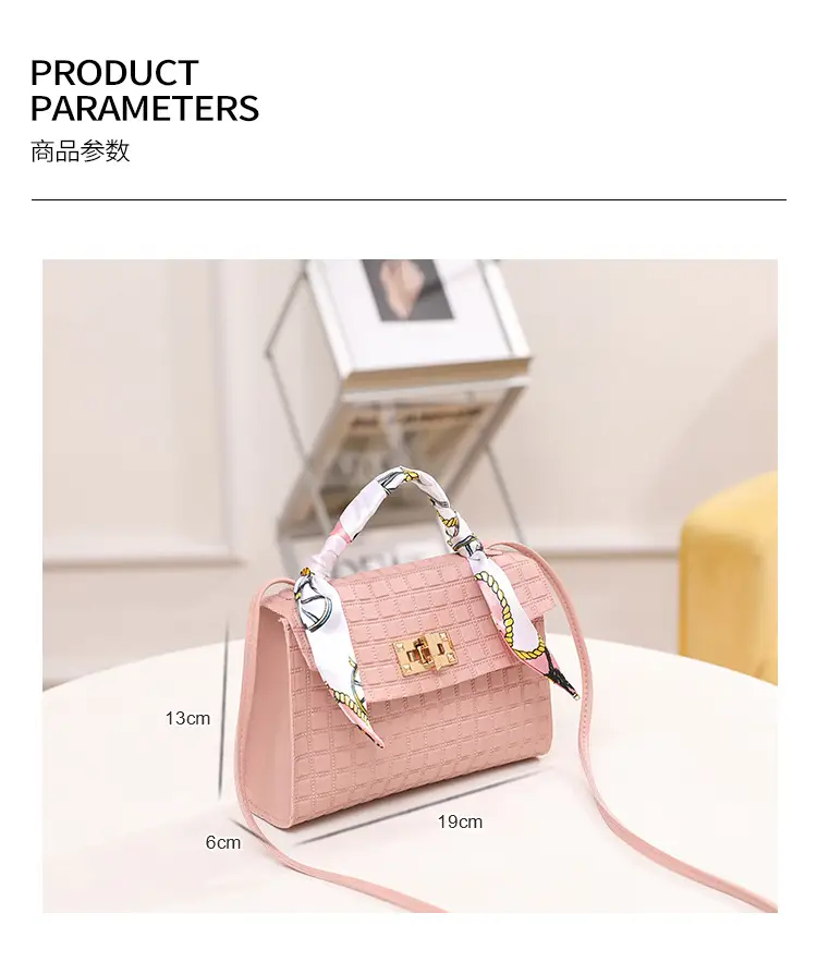 Women's Embossed Crossbody Scarf Bag Pink Gold — feature 2