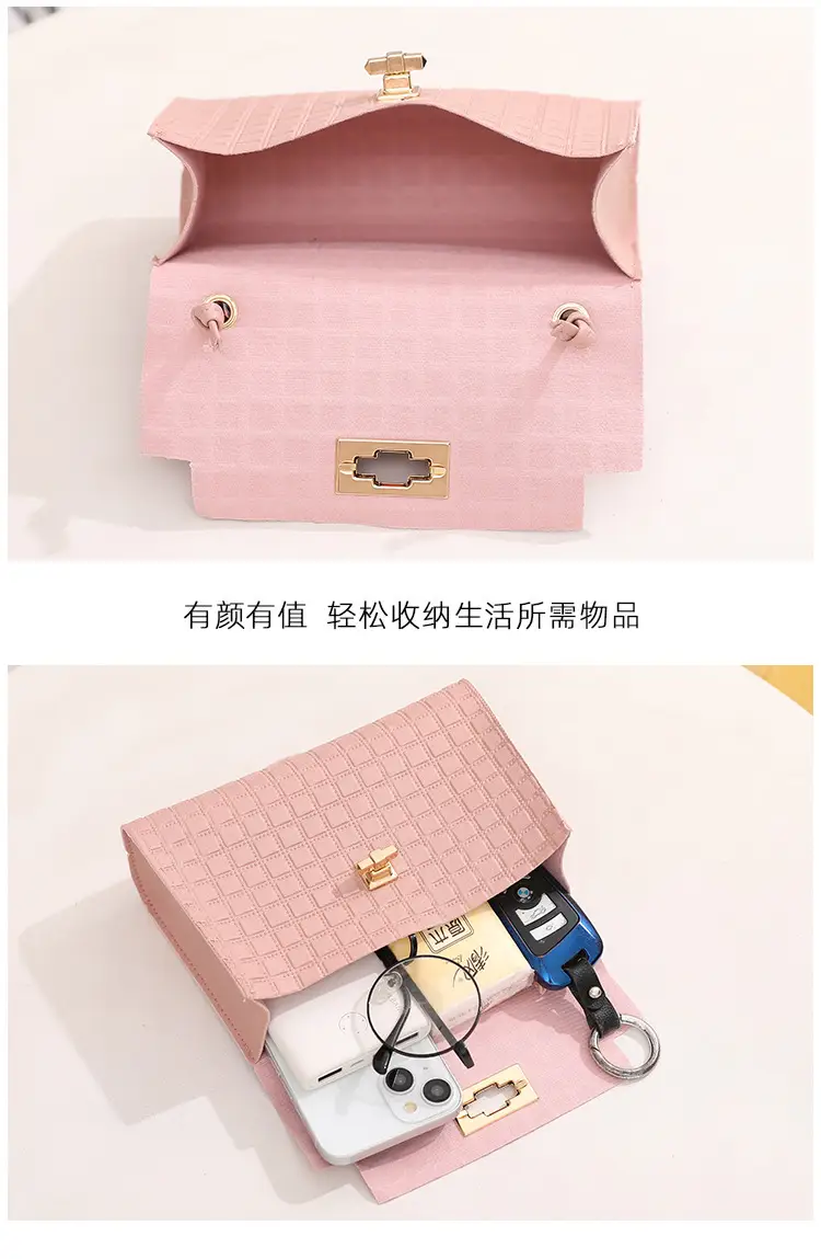 Women's Embossed Crossbody Scarf Bag Pink Gold — feature 7