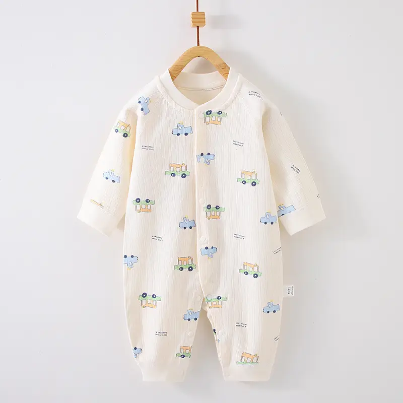 Baby Pure Cotton Spring Pajamas Cream - Image 10