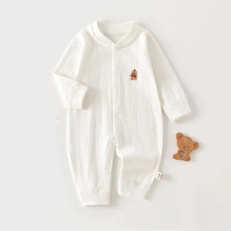 Baby Pure Cotton Spring Pajamas Cream - Image 11