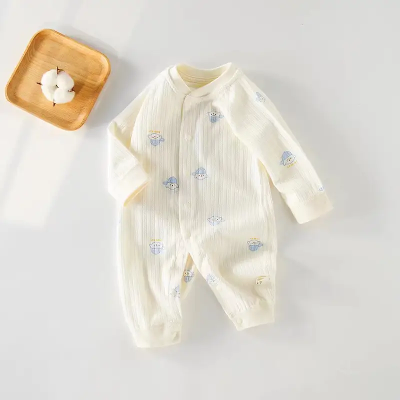Baby Pure Cotton Spring Pajamas Cream - Image 6