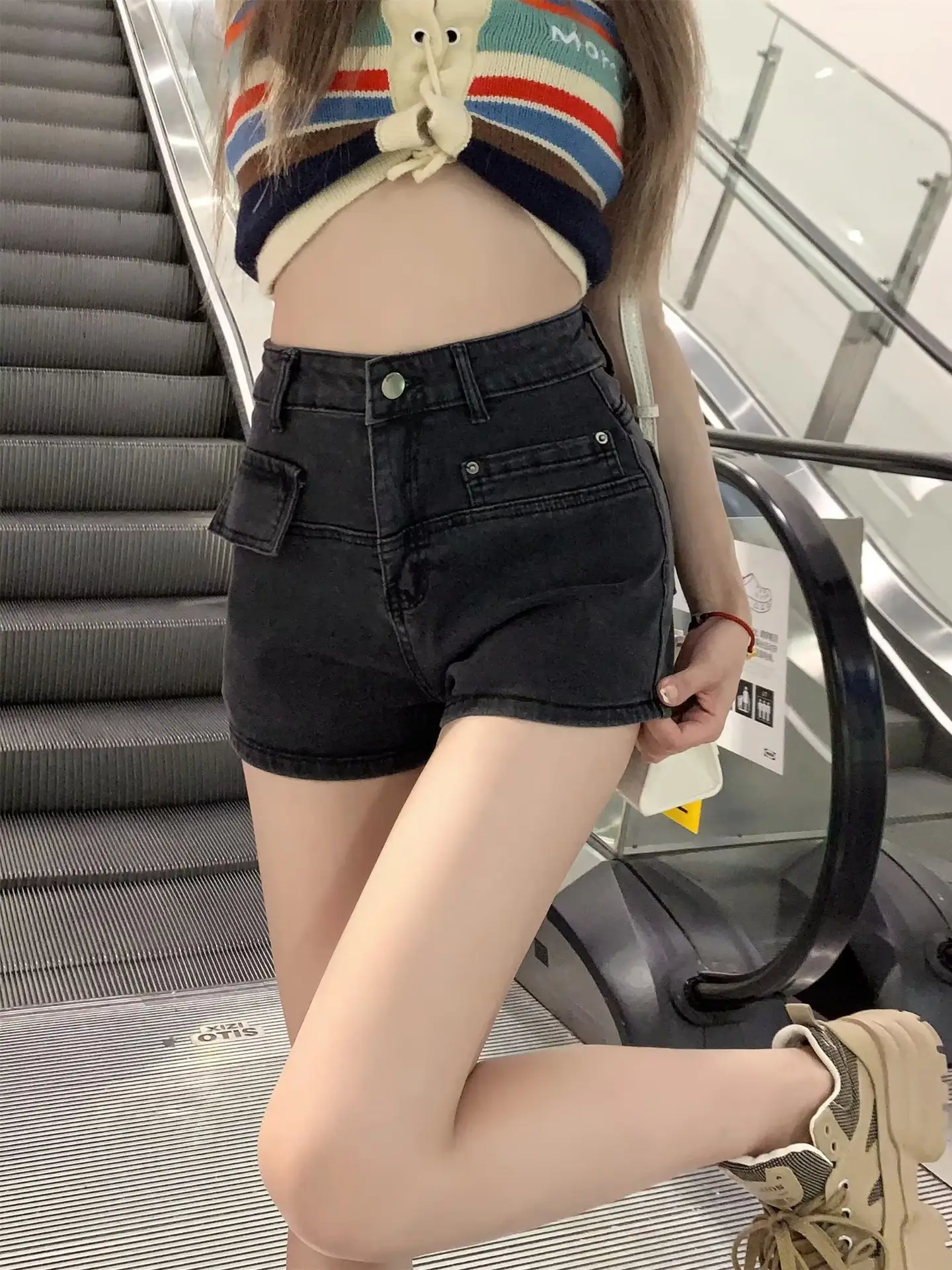 2023 Summer High Waist Slim Fit Jeans Shorts Women - Image 2