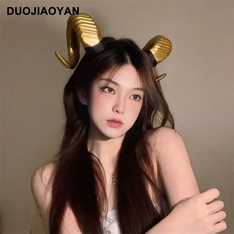 Golden Devil Horn Headband for Halloween Party Cosplay
