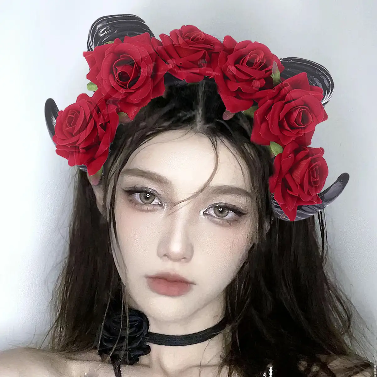 Golden Devil Horn Headband for Halloween Party Cosplay