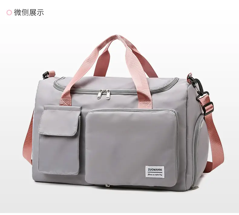 Maroon Multi-Functional Gym Travel Bag with Shoe Compartment — feature 19