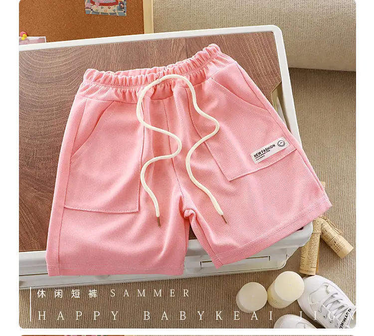 Pink Cotton Cartoon Shorts for Boys Summer Wear — feature 11