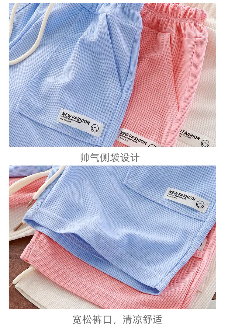Pink Cotton Cartoon Shorts for Boys Summer Wear — feature 16