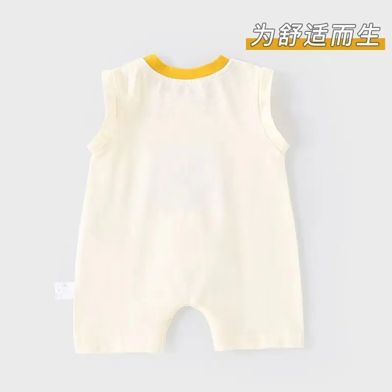 Baby Cotton Jumpsuit Cream Newborn Climbing Suit - Image 5