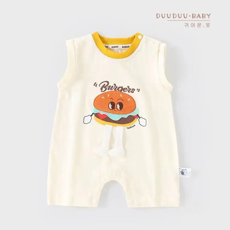 Baby Cotton Jumpsuit Cream Newborn Climbing Suit — feature 3