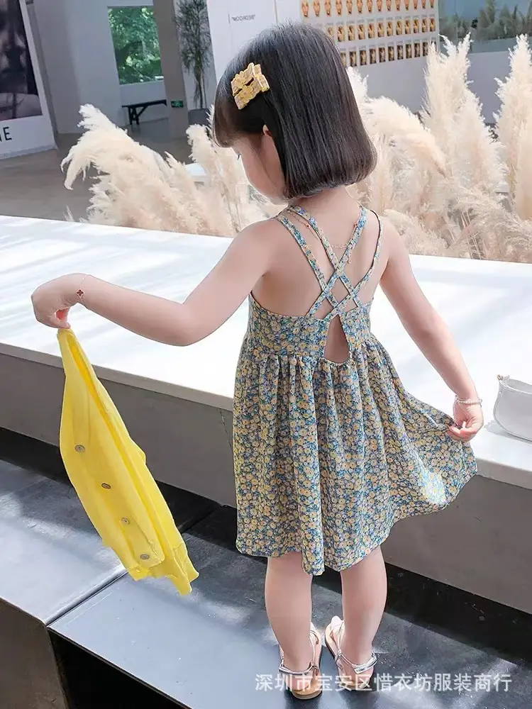 Girls Floral Chiffon Dress Summer Wear - Image 3