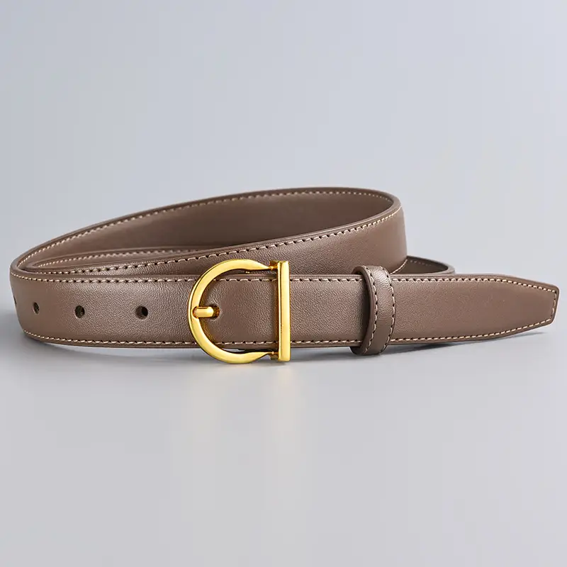 Black Leather Belt with Gold Buckle for Women β feature 11