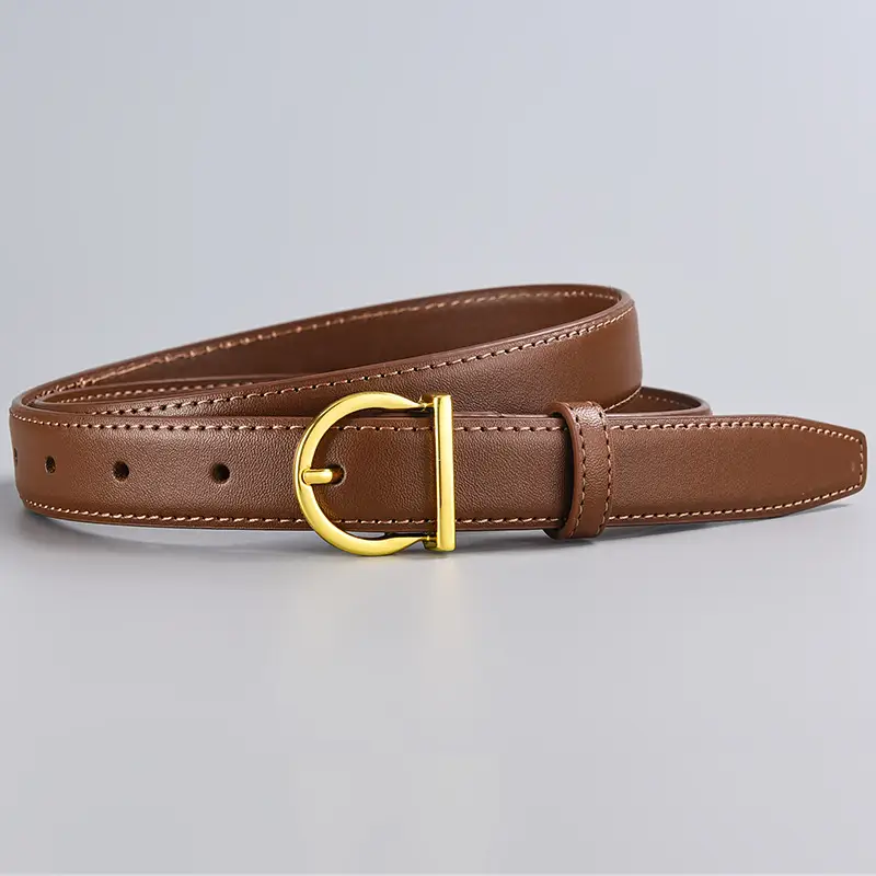 Black Leather Belt with Gold Buckle for Women β feature 9