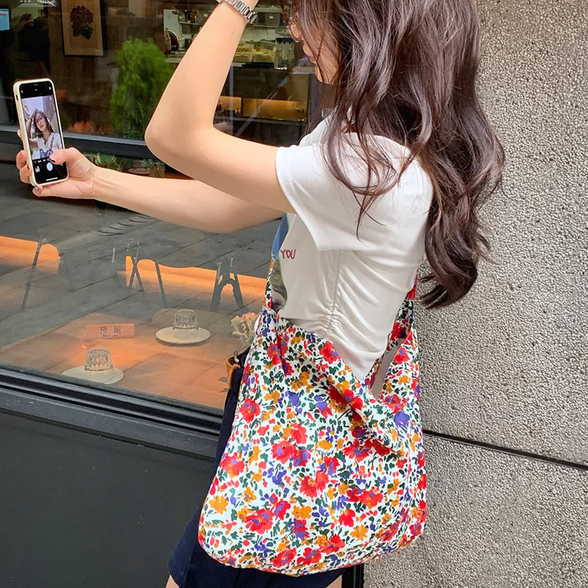 Celebrity Style Floral Bag Student Shoulder Crossbody - Image 14