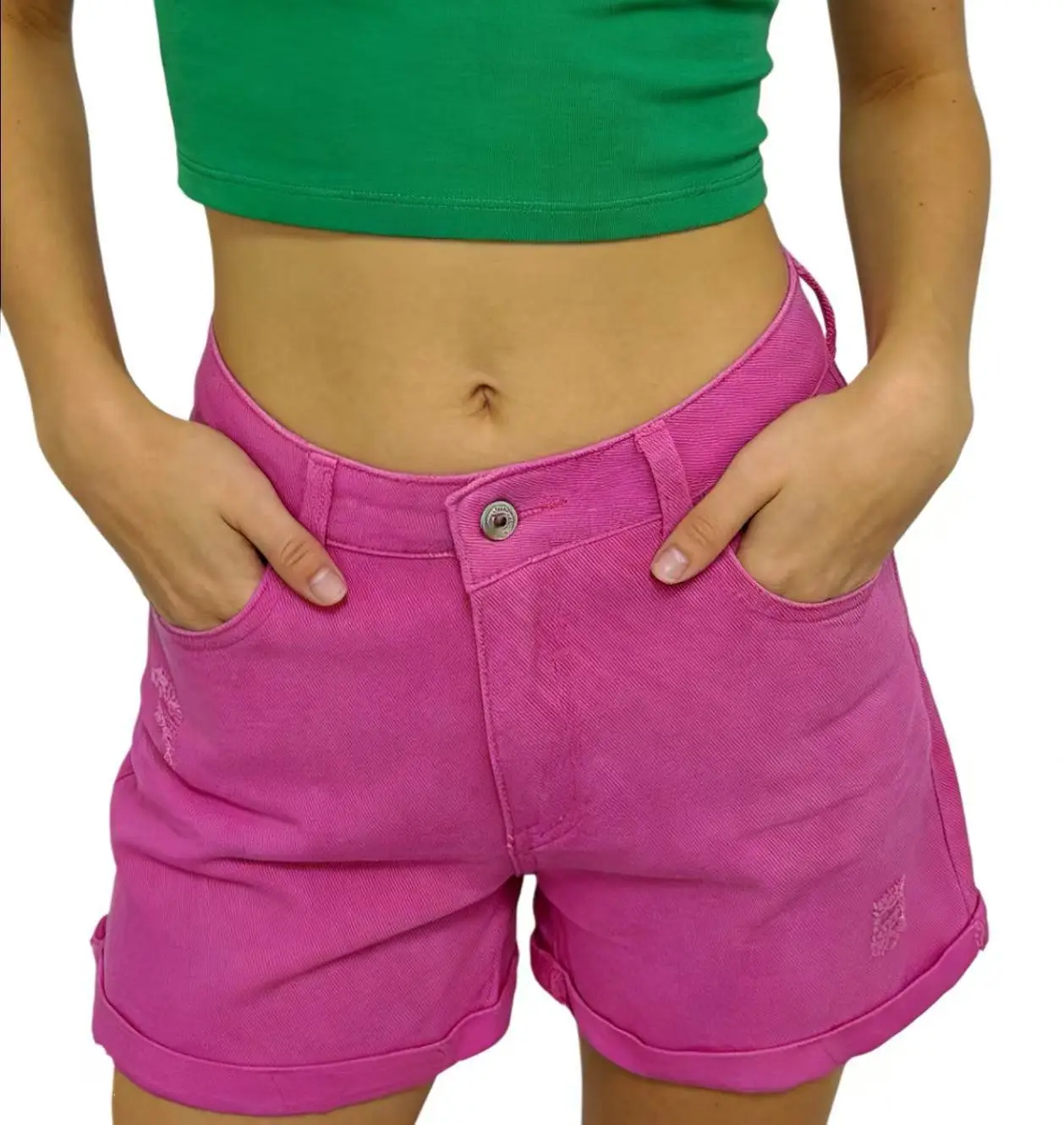 Women Denim Shorts High Waist Tassel Ripped Large — feature 16