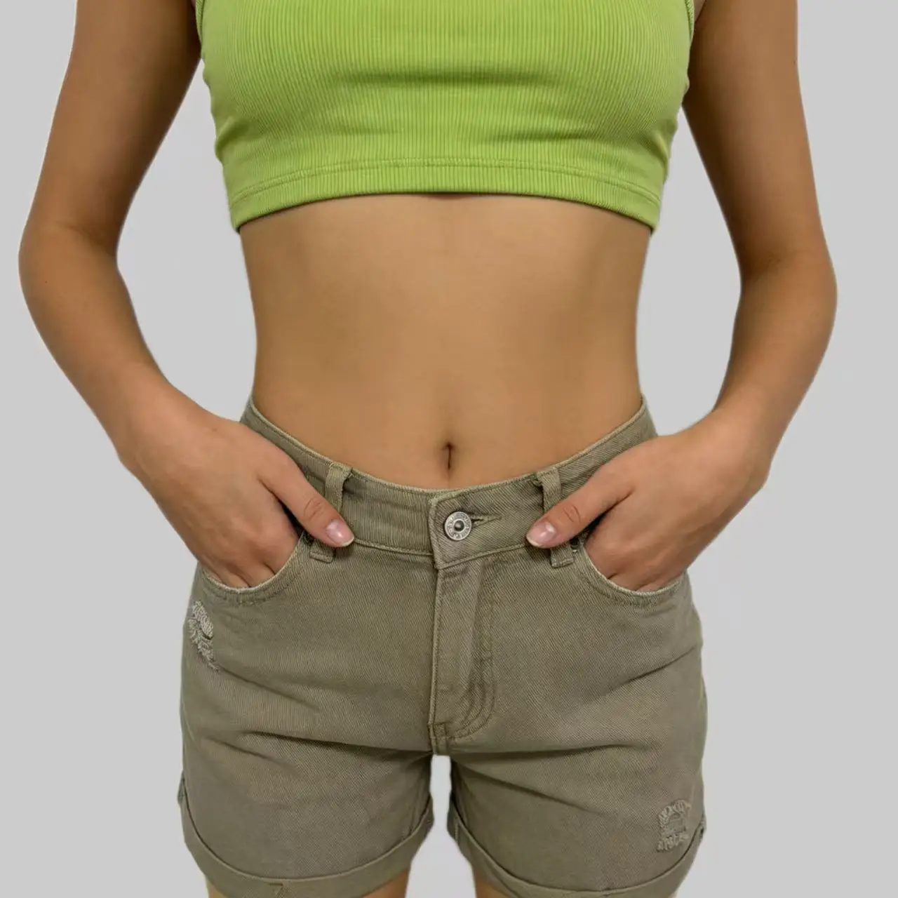 Women Denim Shorts High Waist Tassel Ripped Large