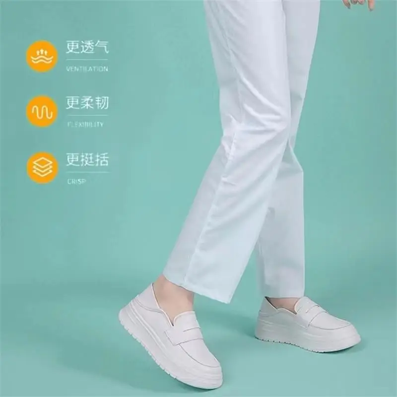 Nurses Shoes Women's 2023 New Soft Bottom Breathable Non-tiring Foot Deodorant Non-slip Flat Height-increasing Shoes Medical White Shoes - Image 4