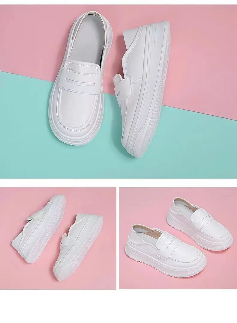 Nurses Shoes Women's 2023 New Soft Bottom Breathable Non-tiring Foot Deodorant Non-slip Flat Height-increasing Shoes Medical White Shoes — feature 14