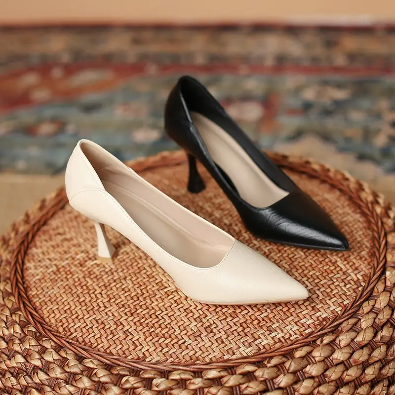 2023 New Summer Stiletto Heels Women's Nude Pointed - Image 6