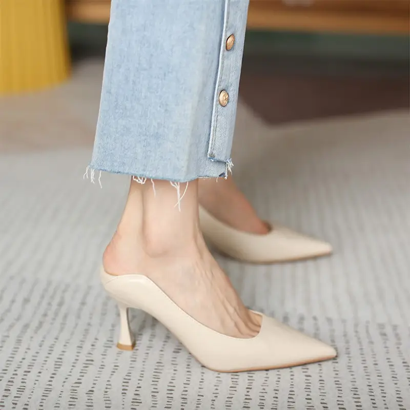 2023 New Summer Stiletto Heels Women's Nude Pointed - Image 2
