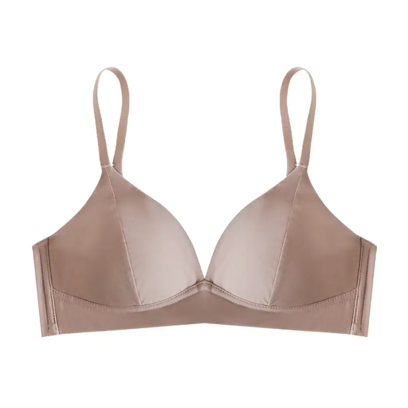 Summer Thin Breathable Ice Silk French Triangle Cup Seamless Bra Without Rims Push-Up Comfortable Student Girl Underwear