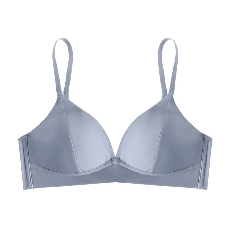 Summer Thin Breathable Ice Silk French Triangle Cup Seamless Bra Without Rims Push-Up Comfortable Student Girl Underwear