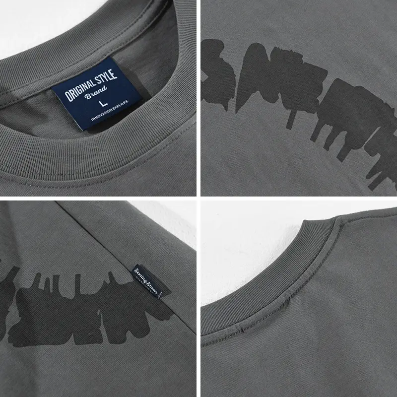 Men Cotton Loose T-Shirt Brown A Generation - Image 7