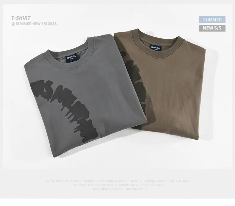 Men Cotton Loose T-Shirt Brown A Generation — feature 1