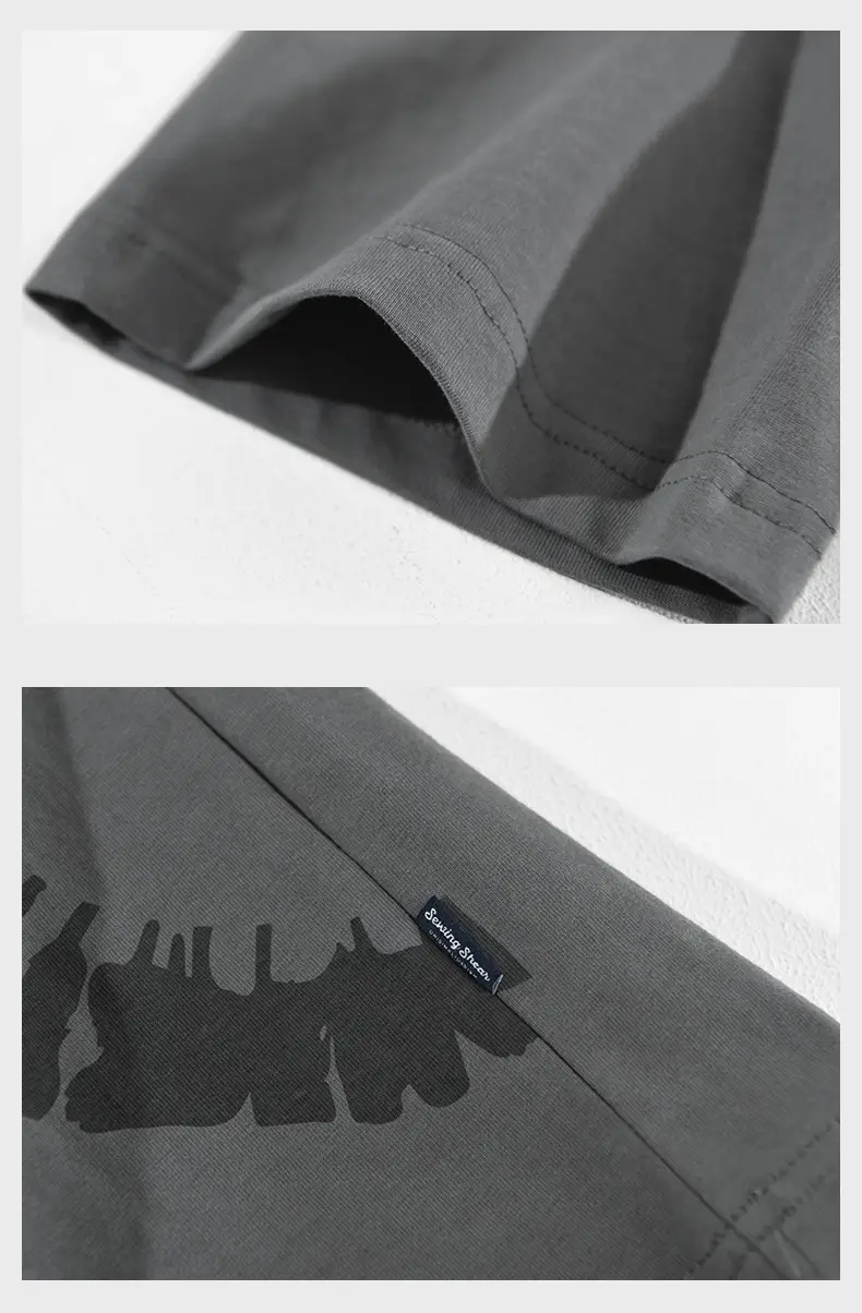 Men Cotton Loose T-Shirt Brown A Generation — feature 11