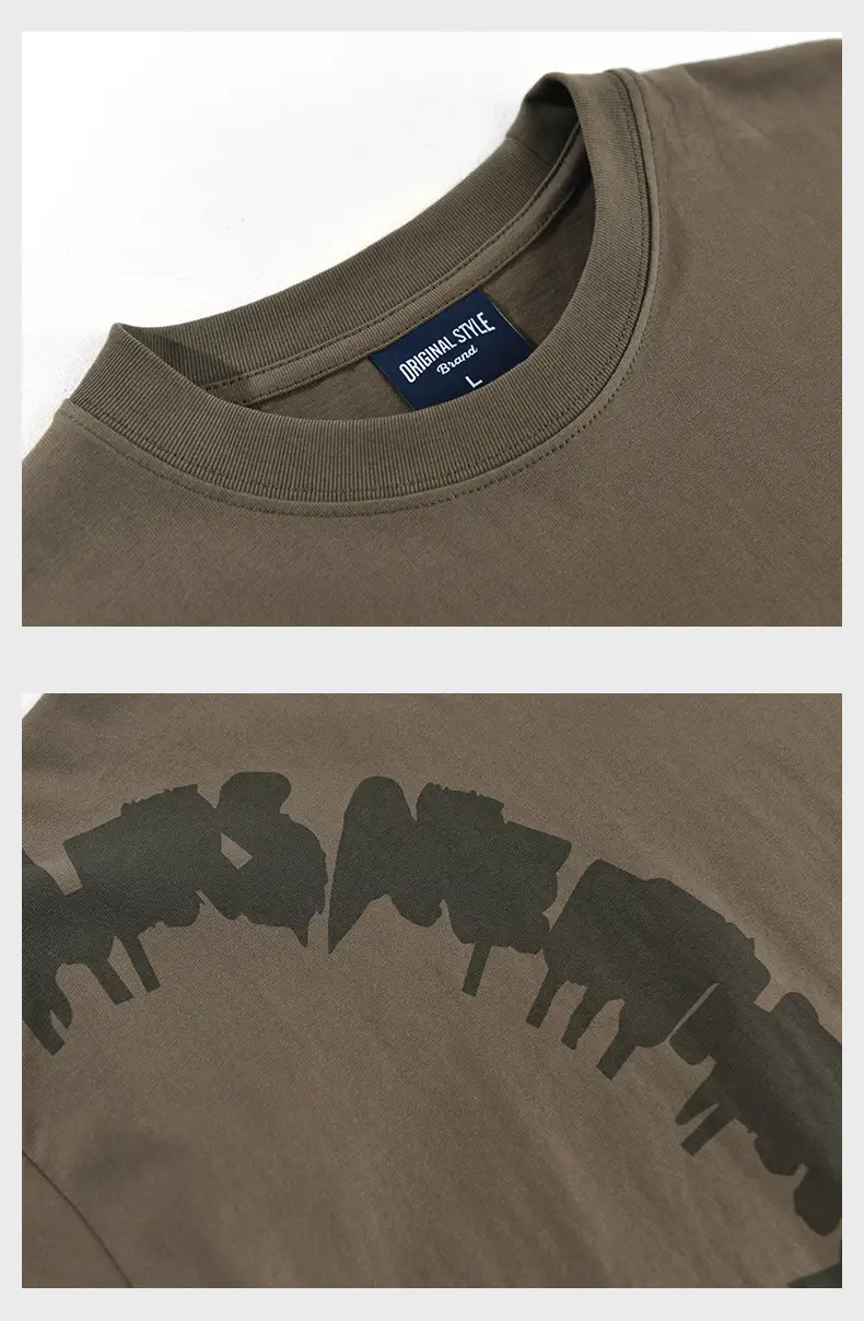 Men Cotton Loose T-Shirt Brown A Generation — feature 13