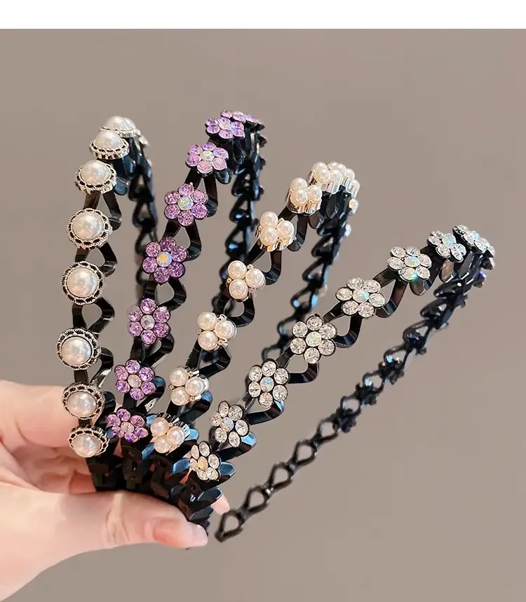 Women's Rhinestone Pearl Hairband with High-End Hairpin — feature 5