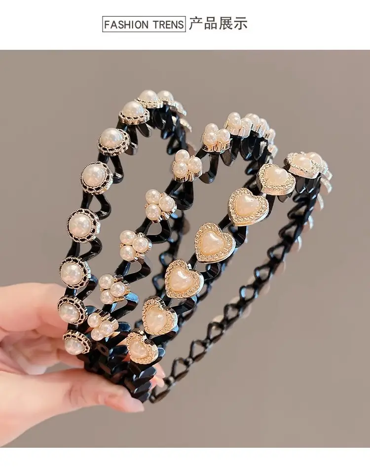 Women's Rhinestone Pearl Hairband with High-End Hairpin — feature 8