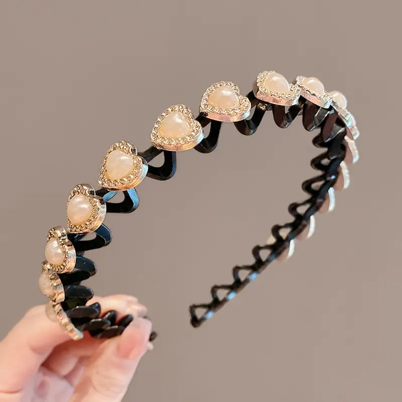 Women's Rhinestone Pearl Hairband with High-End Hairpin - Image 3
