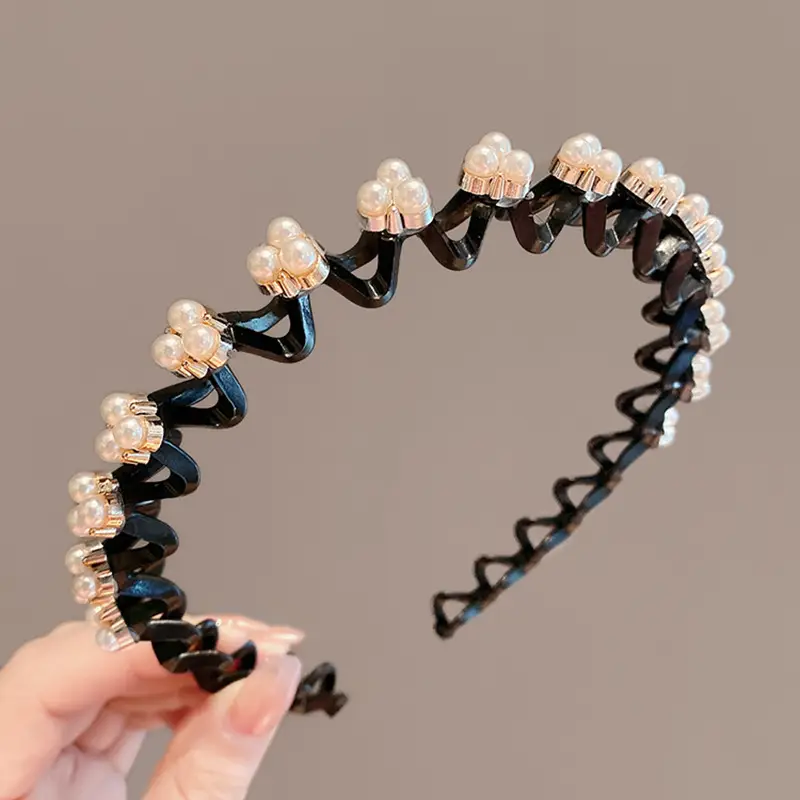 Women's Rhinestone Pearl Hairband with High-End Hairpin - Image 4