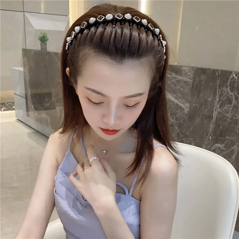 Women's Rhinestone Pearl Hairband with High-End Hairpin - Image 6
