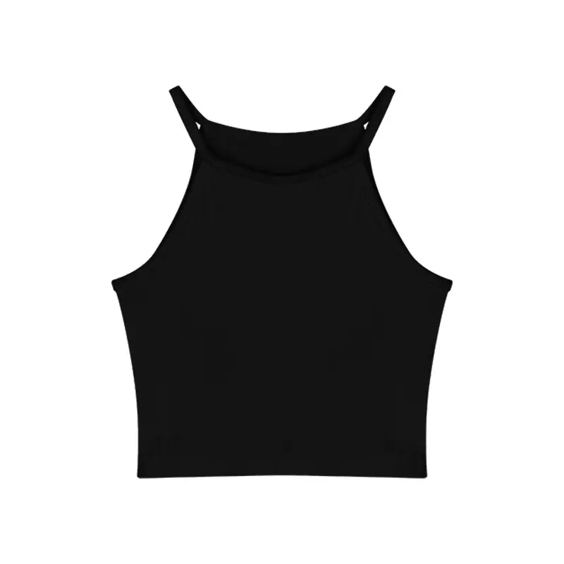 Women's Black Hot Girl Hanging Neck Vest 2025 Summer Slim Fit - Image 3