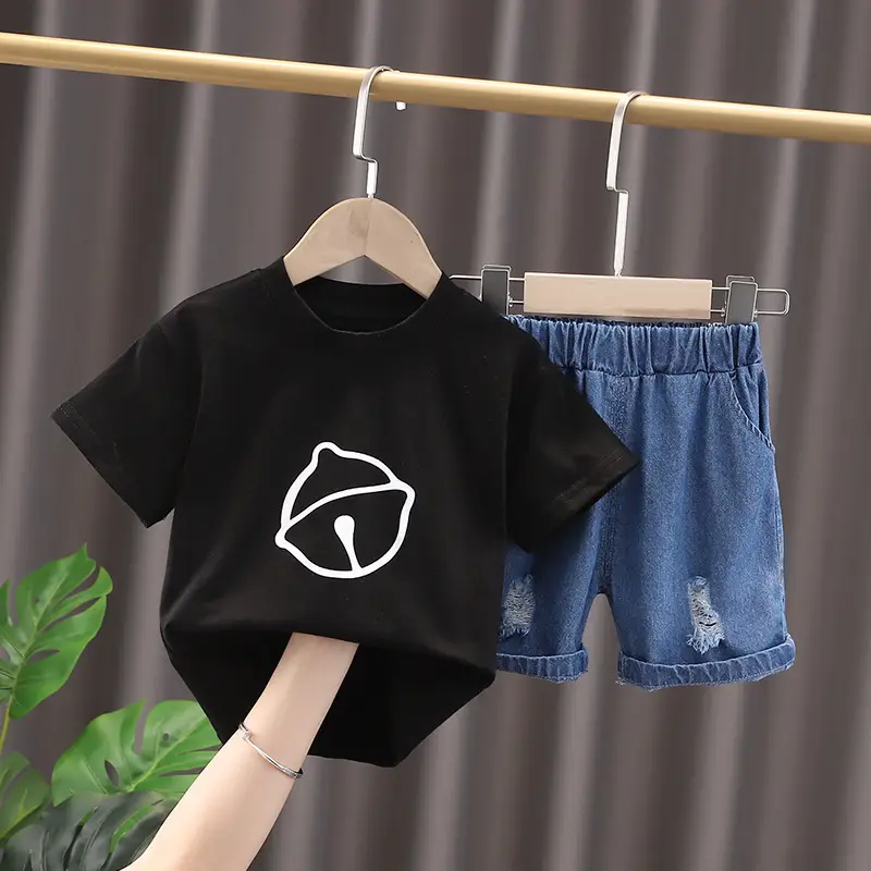 Blue Cartoon T-Shirt & Shorts Set for Girls 2023