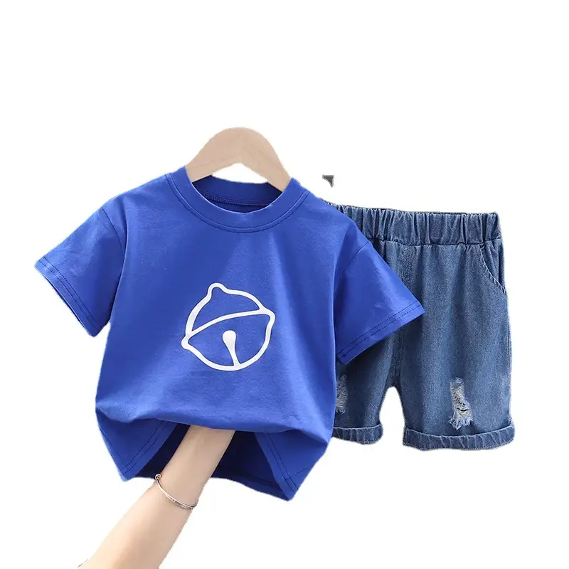 Blue Cartoon T-Shirt & Shorts Set for Girls 2023