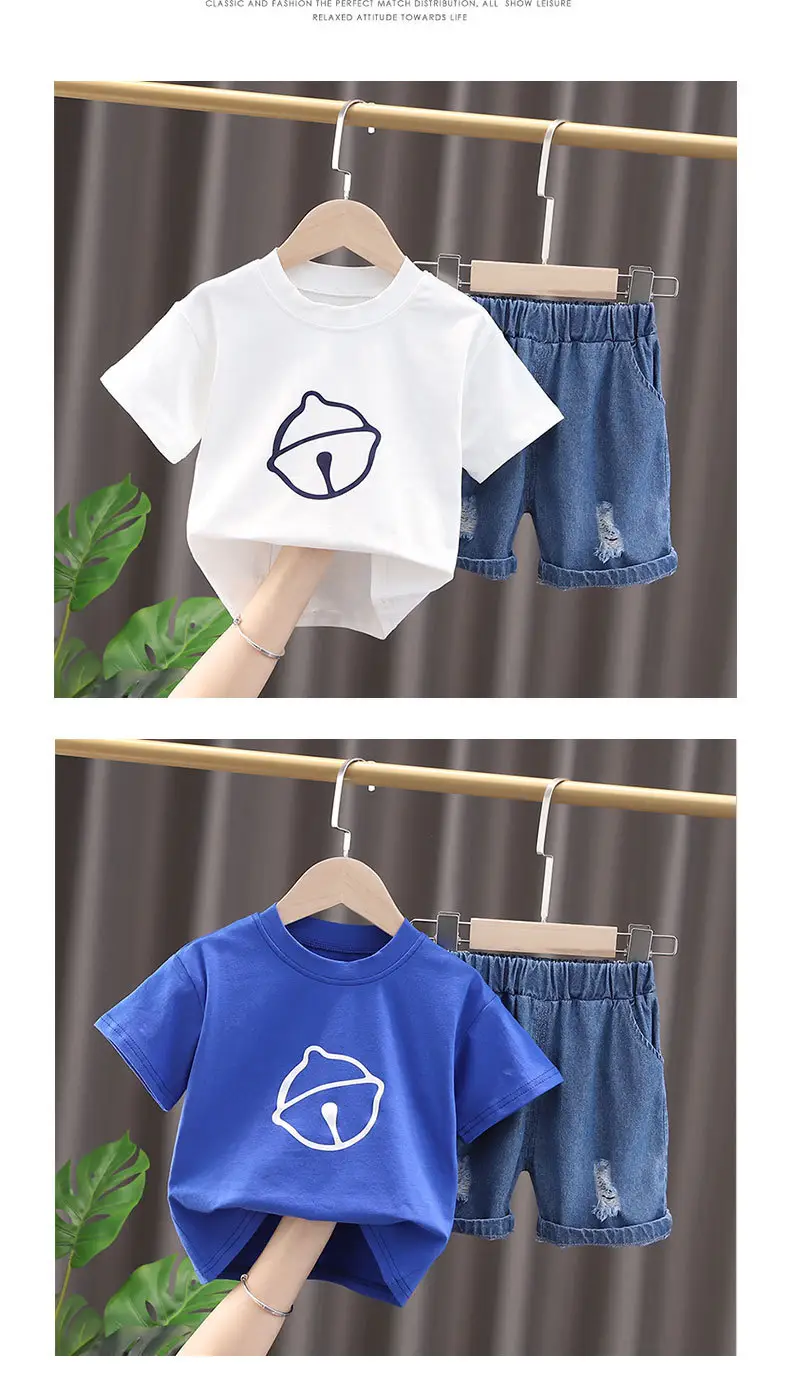 Blue Cartoon T-Shirt & Shorts Set for Girls 2023 — feature 8