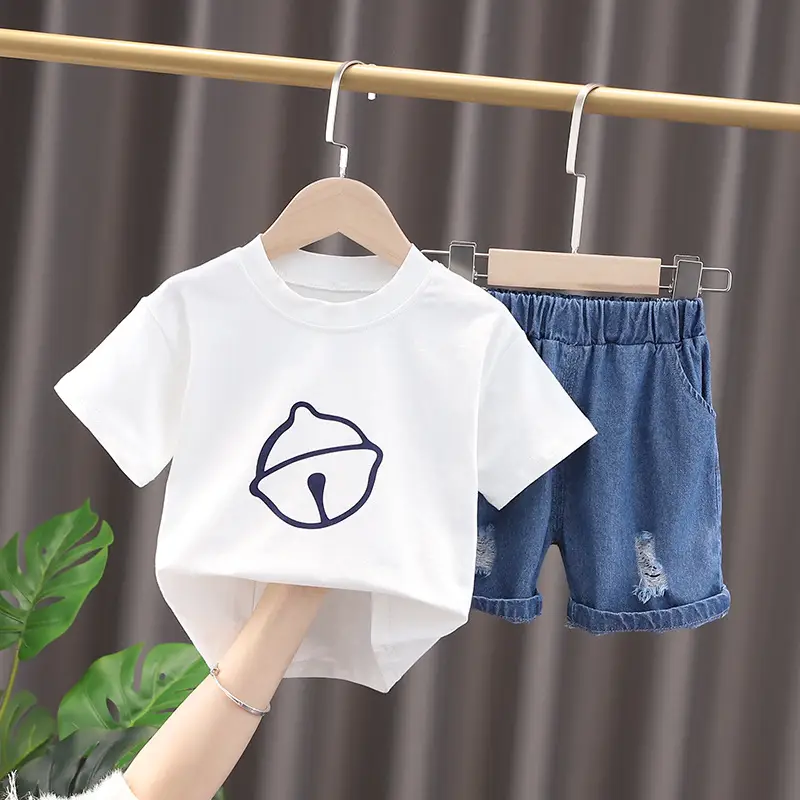 Blue Cartoon T-Shirt & Shorts Set for Girls 2023
