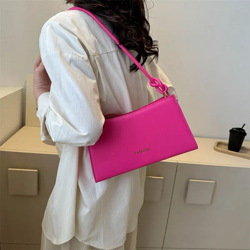 Beige Faux Leather Shoulder Bag for Women - Image 8