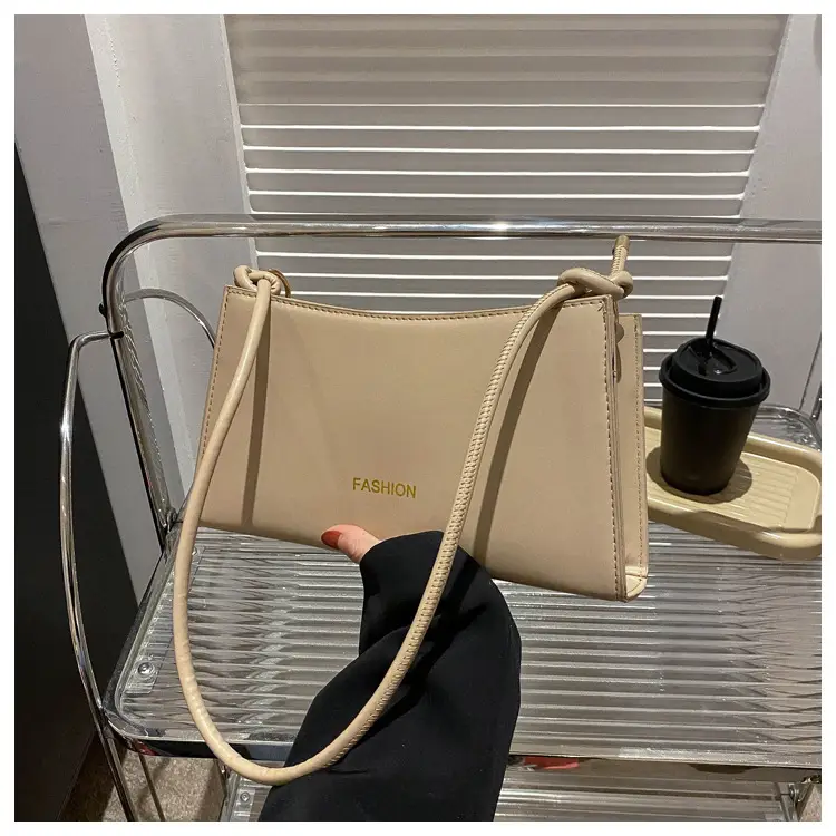 Beige Faux Leather Shoulder Bag for Women — feature 14