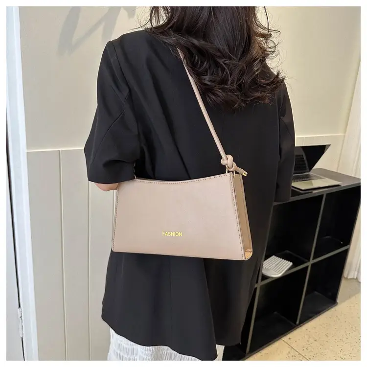 Beige Faux Leather Shoulder Bag for Women — feature 28