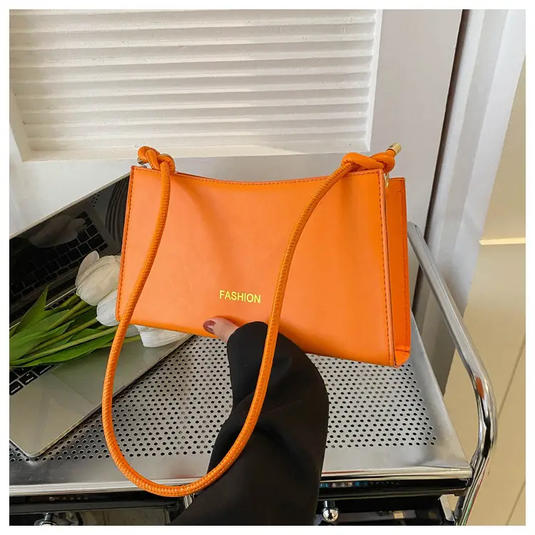 Beige Faux Leather Shoulder Bag for Women - Image 2